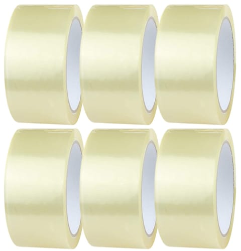 Clear Packing Tape, 2 inches x 50 yards Strong Heavy Duty Packaging Tape for Sealing Parcel Boxes, Moving Boxes Houses, Large Postal Bags, Office Supplies [6 Rolls]