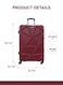 PARA JOHN 3-Piece Hard Side ABS Luggage Trolley Set 20/24/28 Inch Burgundy