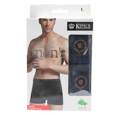 Kings Collection Mens Boxer 2 Pieces Grey/Navy Blue