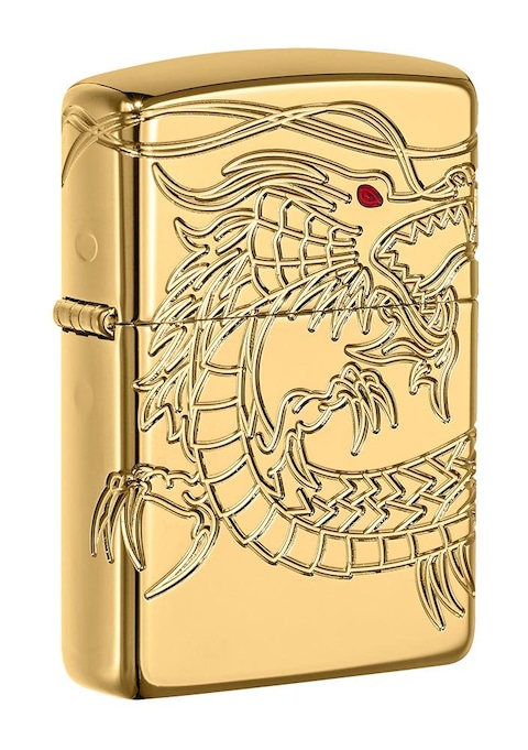 Zippo Armor Asian Dragon 360-Degree Gold Plate Windproof Lighter, 29265