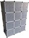 Generic 12 Storage Cube Organizer Wardrobe Modular Closet Plastic Cabinet, Cubby Shelving Storage Drawer Unit, Diy Modular Bookcase Closet System With Doors For Clothes, Shoes, Toys Black And White