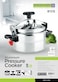 Royalford 11.0 L Aluminum Pressure Cooker- Rf11176 Equipped With Multi-Safety Device And Unique Pressure Indicator Durable Aluminum Alloy Construction With Firm Handles Compatible With Gas Silver