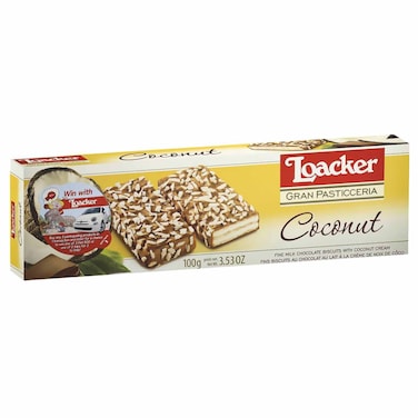 Loacker Wafer Coconut And Milk Chocolate - 100 Gm