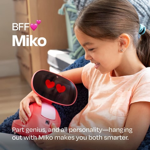 Miko My Companion Miko 3 : AI-Powered Smart Robot for Kids   STEM Learning &amp; Educational Robot   Interactive Robo with Coding apps + Unlimited Games + programmable   For Kids 5-10 Years Old   Red