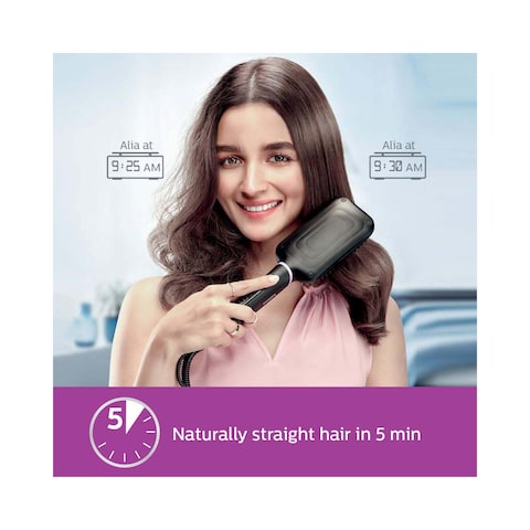 Philips Heated Straightening Hair Brush BHH880 Black