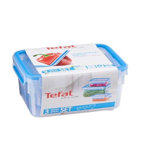 Tefal Clip &amp; Close Glass Food Saver 3 Pieces