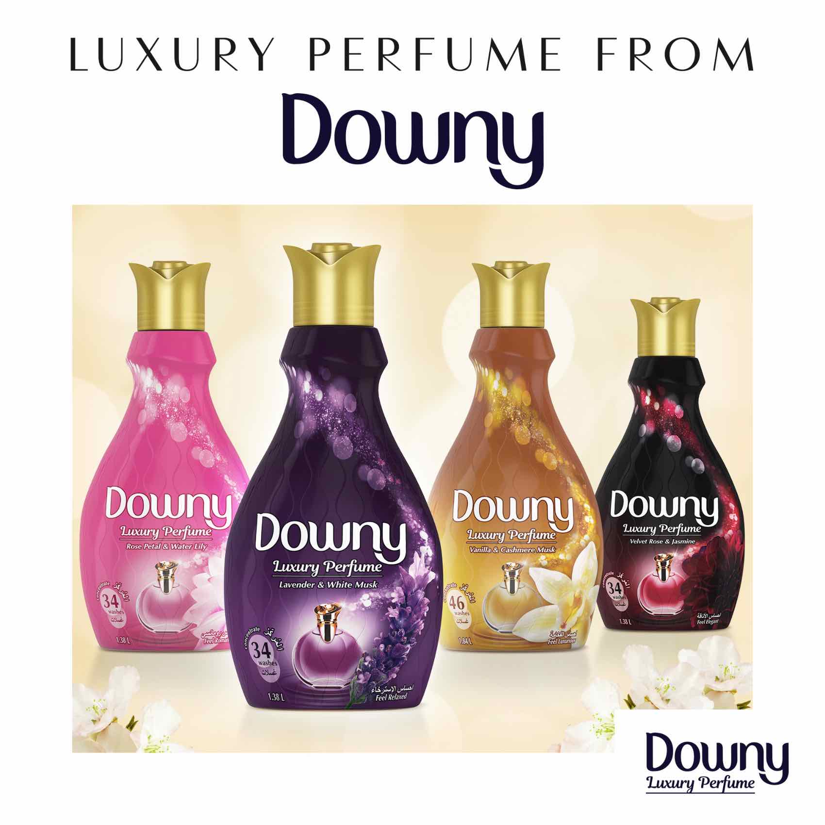 Downy Perfume Collection Concentrate Fabric Softener Feel Relaxed 1.38L