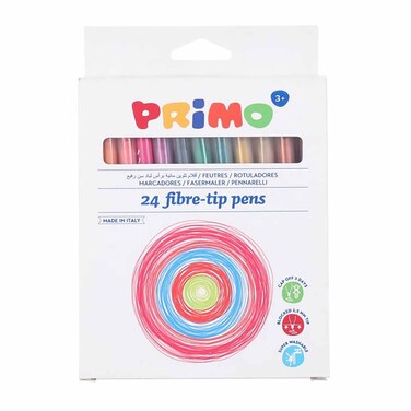 بريمو طقم الوان فلوماستر قابلة للغسل بسن رفيع - 24 لون