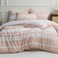 Luna Home Single Size 4 Pieces Coral Stripe Design Duvet Cover Set