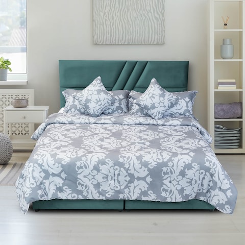 إن هاوس غرناطة هيكل سرير منجد بالمخمل - نفر ونص - 200×140 سم - تركواز