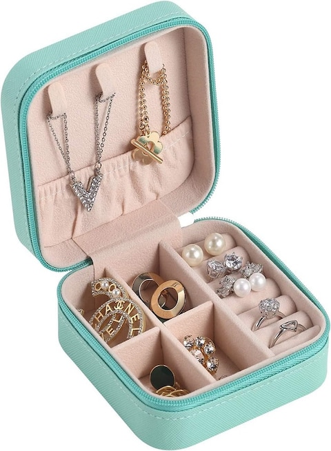 Mini Jewelry Travel Case, PU Leather Small Jewelry Organizer Box, Portable Jewelry Display Storage Holder Boxes for Womens Ring Pendant Earring Necklace Bracelet, Gift Boxes for Girls