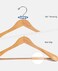 High-Grade Wide Shoulder Wooden Coat Hangers, Natural &ndash; 6 Pack