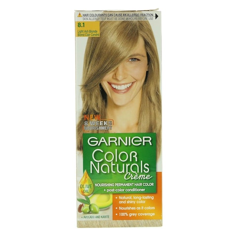 Buy Garnier Colour Naturals Creme Nourishing Permanent Hair Colour 8.1 Light Ash Blonde 110ml in Saudi Arabia