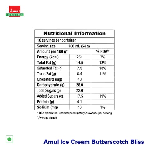 Amul Butterscotch Bliss Ice Cream 1L
