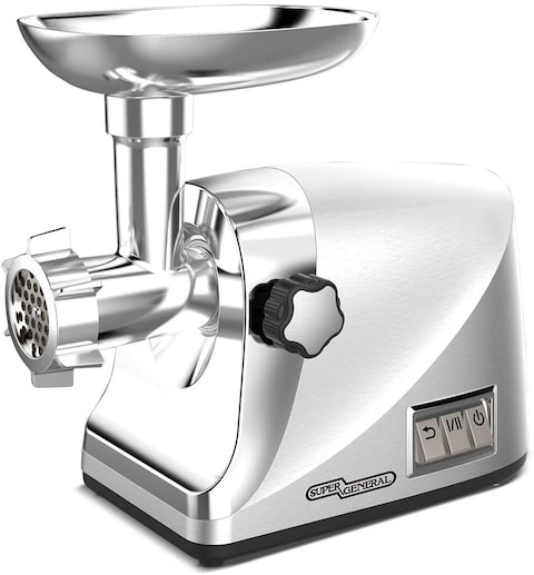 Super General 3-In-1 Electric Meat Grinder 1800W, Food Processor, Sausage Machine, 3 Stainless Steel Grinding Plates, Kubbe, Sausage Tubes, Domestic Use, Ce, Sgmg-87-Y