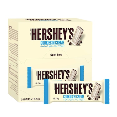 هيرشيز شوكولاتة بيضاء بقطع البسكويت 12.76 جرام × 24 قطعه