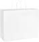 Markq White Paper bags with handles 43 x 40 x 14 cm Large Kraft Gift bags for Birthday Party Favors, Weddings, Bridal Shower, Businesses (12 Bags)