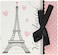 Party In Paris 8 Invitation Diecut Gatefold W&amp;Ribbon 4.5in