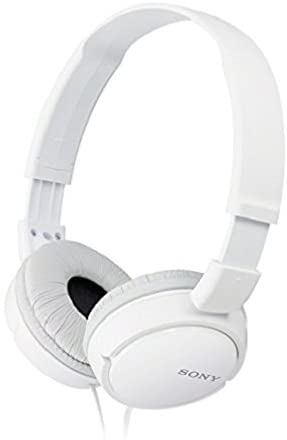 Sony MDR ZX110AP Wired On Ear Headphones With Tangle Free Cable, 3.5mm Jack, Headset With Mic For Phone Calls, White, MDRZX110AP/W