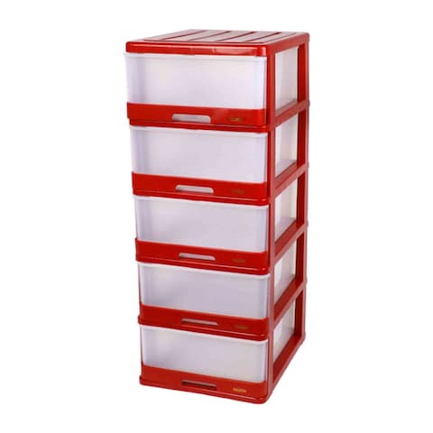 Cosmoplast 5 Level Plastic Cabinet Multicolour 114x50x40cm