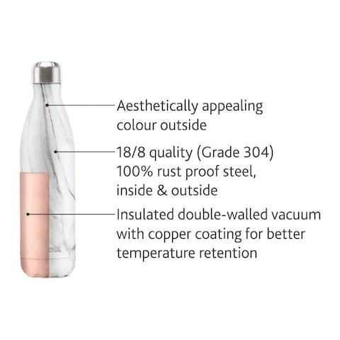 BOROSIL VACUUM BOLT MARBLE BOTTLE, BT0750MR208, 750 ML