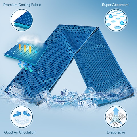 Generic-2 Pack Cooling Towel Soft Breathable Travel Ice Towel for Gym Fitness Workout Yoga Sport Running Camping Hiking