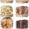 Jjone 4 Pack Glass Jars With Airtight Bamboo Lids, (Dabacc) Glass Kitchen Canisters Clear Container For Food Storage Of Dry Goods, Cookie, 18.6 Oz