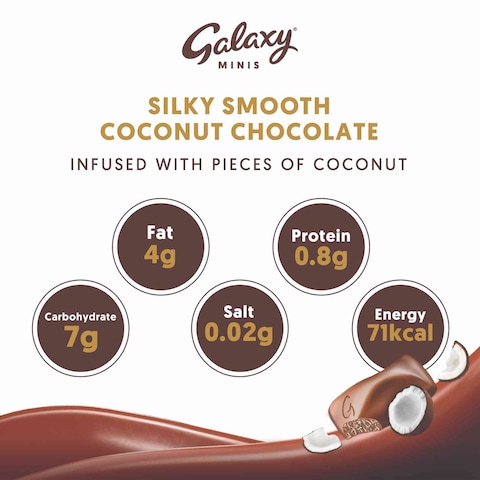 Galaxy Chocolate Minis Coconut Mini Chocolate Bars 13 Bars 162.5g