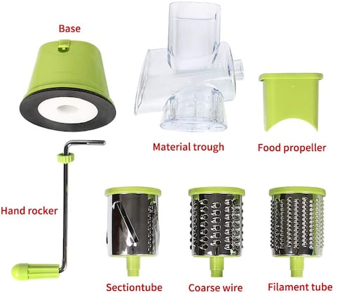Generic Spiralizer Vegetable Slicer, Spiral Slicer, Manual Vegetable Mandoline Slicer, Round Vegetable Chopper Grinder, Carrot Shredder Nut Chopper, With 3-Blades