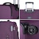 Eminent Unisex Soft Travel Bag Trolley Luggage Set of 3 Polyester Lightweight Expandable 4 Double Spinner Wheeled Suitcase with 3 Digit TSA lock E788 Purple