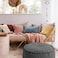 In House Round Decorative Linen Bean Bag - 70x40 cm - Light Grey
