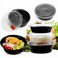 25pcs -Round Disposable Food Container - Black Base With Clear Lid -32oz