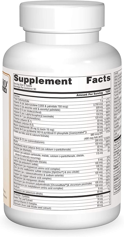 Source Naturals No Iron Multiple Life Force Tablets (180 Pieces)