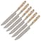 Ramadan Design Heavy Duty Ceramic Handle  Dinner Knives Set of 6 Stainless Steel Butte, Spreader Cheese Knife,Table Knifes,Steak Knives,Fruit Knife -Green And White Color
