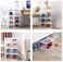 1CHASE&reg; Shoe Storage Box , Drop Front Stackable Transparent Shoe Box with Clear Door, Storage Organizer for Sneaker Display,Easy Assembly,Fits up to UK Size 44(13.4&rdquo;x 9.8&rdquo;x 7.4&rdquo;) 4Pcs Set