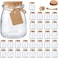Vsell24 40 Pack Glass Favor Jars with Cork Lid, 3.4 oz Small Glass Pudding jar Bottles for Wedding Favor, Baby Shower, Party Favor, Gift Jars for Candy, with Label Tags and String