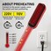 Generic Hair Straightener Brush, Ionic Hair Straightener And Curler 2 In 1, Anti-Scald Fast Heating Auto-Off Safe Straightening Comb For Women (Red)