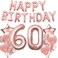 Rose Gold Birthday Party Decoration Happy Birthday Banner Rose Gold and Confetti Balloon Birthday Party Decorations Unique Decorations for 18th 21st 30th 40th 50th Birthday&hellip; (60th Birthday)&hellip;