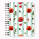 Loud Universe Spiral Notebook Poppy Green Pattern Hard Cover Notebook with Premium High Quality Paper A5 Size