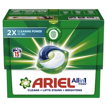 Ariel All in 1 Pods Original Scent Liquid Detergent Capsules 15 Capsules