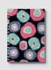 Lowha Spiral Notebook With 60 Sheets And Hard Paper Covers With Hippie Flowers Design, For Jotting Notes And Reminders, For Work, University, School