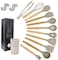 Generic 11 Pieces Natural Wooden Handles Tools Silicone Cooking Utensils Kitchen Tongs Spatula Spoon For Nonstick Cookware Best (Bpa Free, Non Toxic) Utensil Set Turner