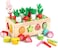 Wooden Fruit and Vegetable Harvest Game for Kids with Worm Pegs