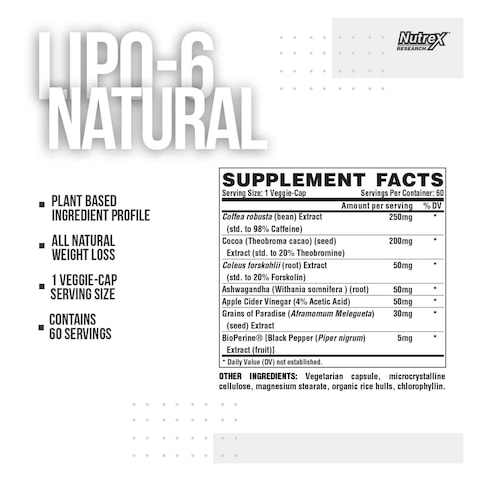 NUTREX LIPO/6 NATURAL FAT BURNER