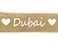 Jute Burlap Ribbon Beige and White with Heart Dubai Print 5M Roll