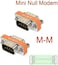 DB9 Mini Null Modem plug Adapter Gender Changer cross data transfer serial port adapter (Male to Male)