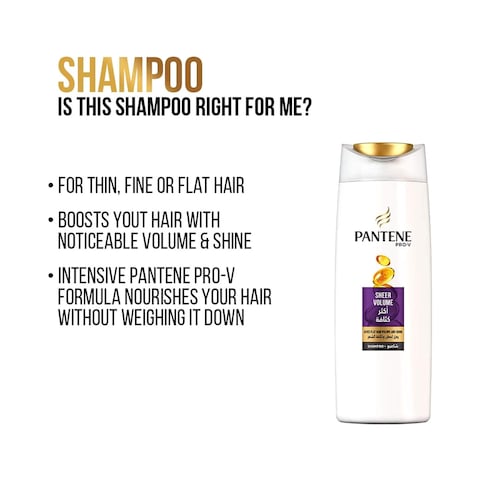 Pantene Pro-V Shampoo, Sheer Volume - 400 ml