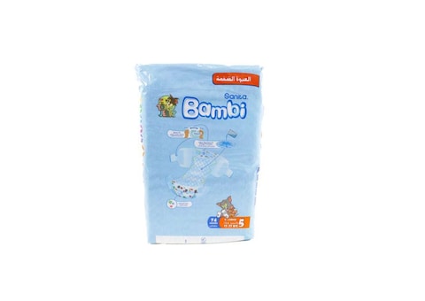 Sanita Bambi Diaper X- Large Size 5 13-25kg 74 Count