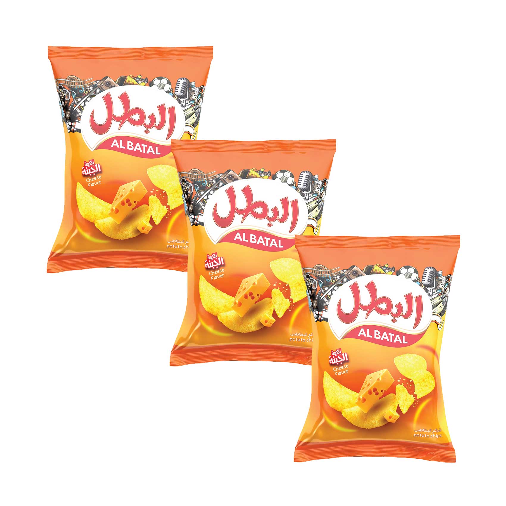 Al Batal Potato Chips Assorted 110grx3&#39;s