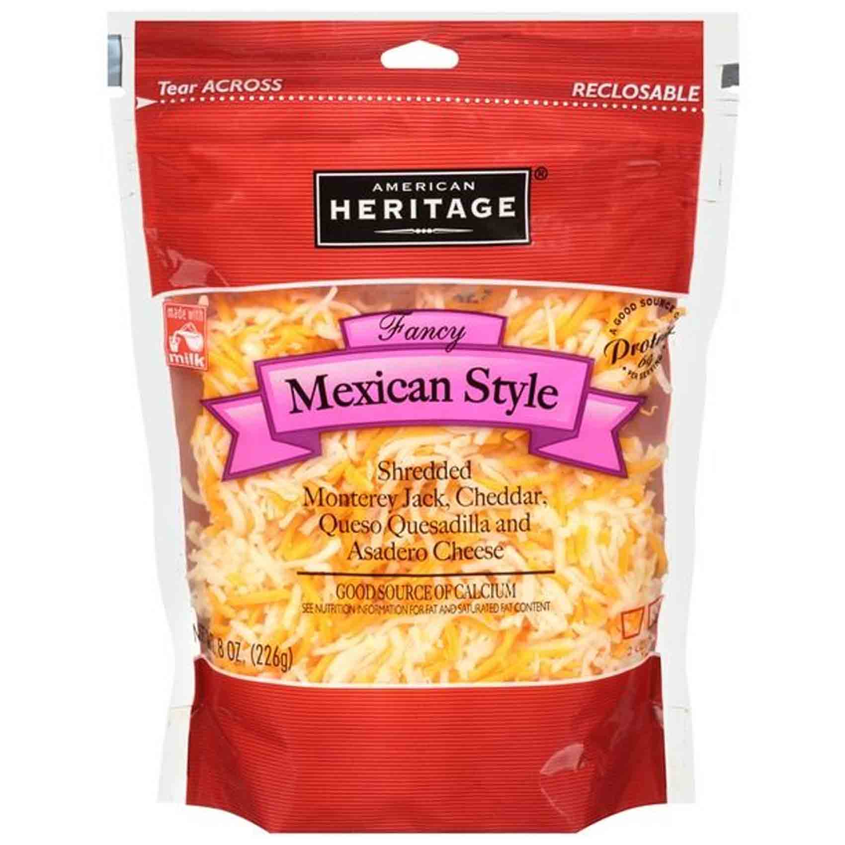 American Heritage Shredded Mexican Cheese 227 Gram